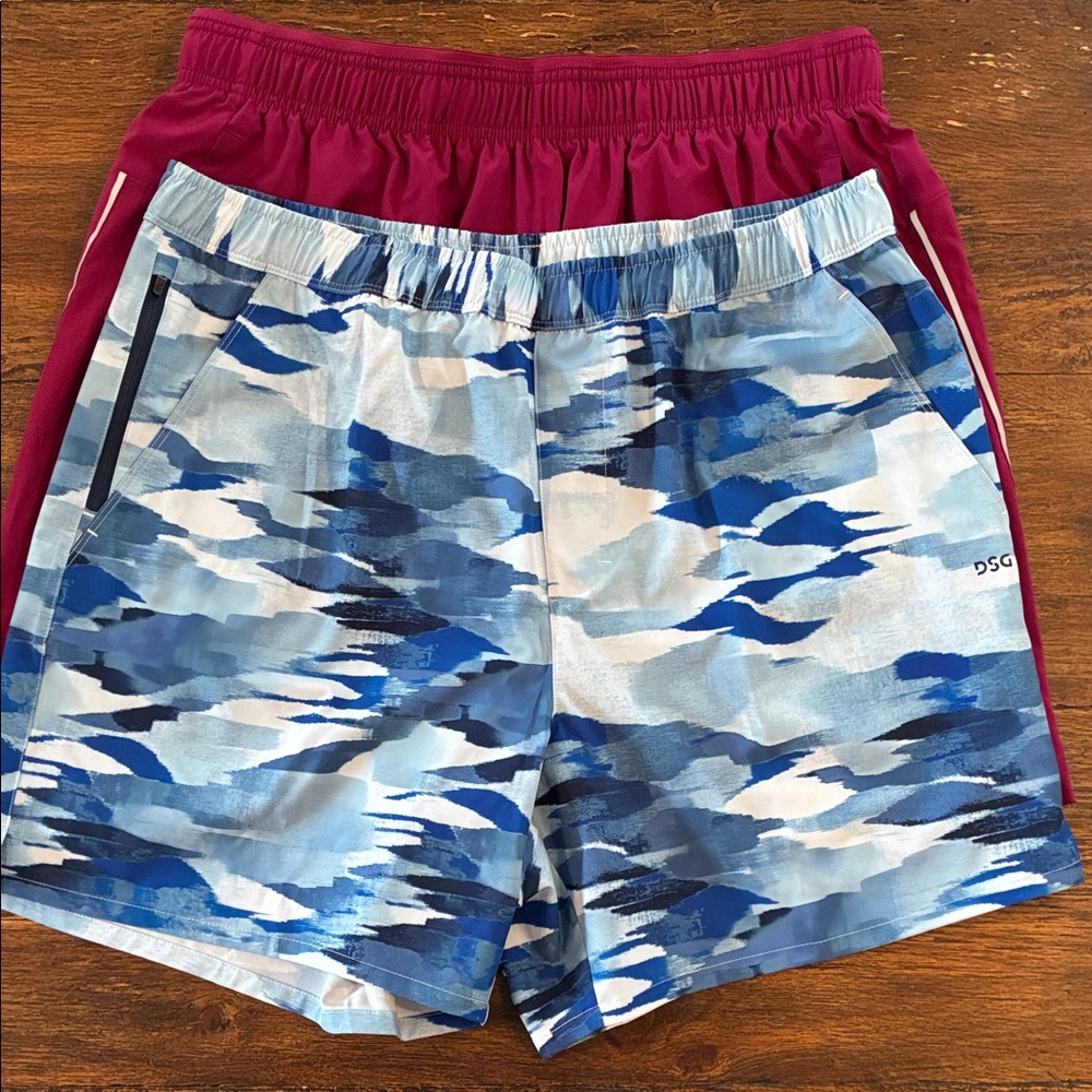 DSG Men's Athletic Shorts Bundle Maroon and Blue camo
